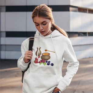 Pull À Capuche Lait et miel avec baies Alimentation rustique