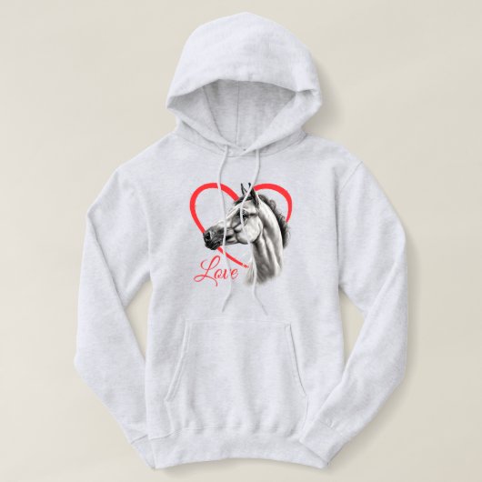 Pull À Capuche L'amour du cheval (Design devant)