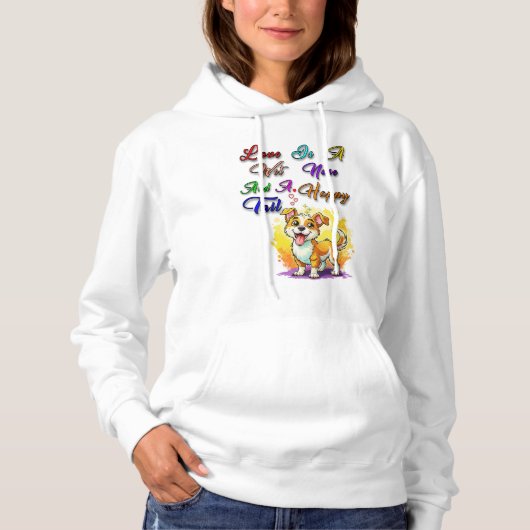 Pull À Capuche L'Amour Est Un Nez Humide Et Une Bonne Queue (Devant)