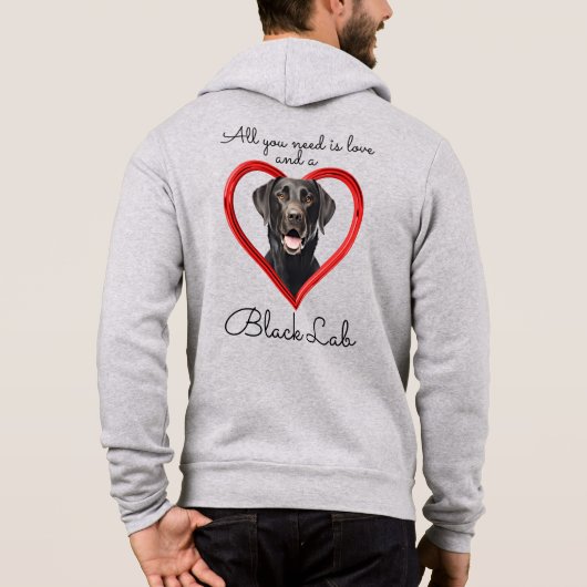 Pull À Capuche L'amour et un Black Lab (Dos)