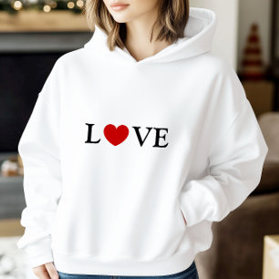 Pull À Capuche L'amour nous sauvera Slogan White