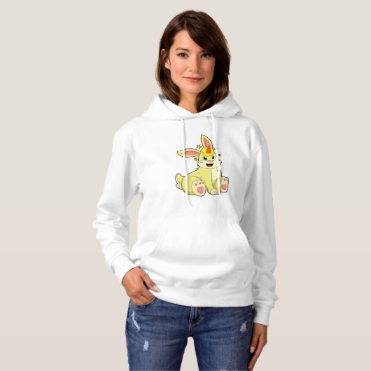 Pull À Capuche Lapin comme licorne (Devant entier)