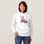 Pull À Capuche Lapin comme Patineur Inline avec Patins Inline (Devant entier)