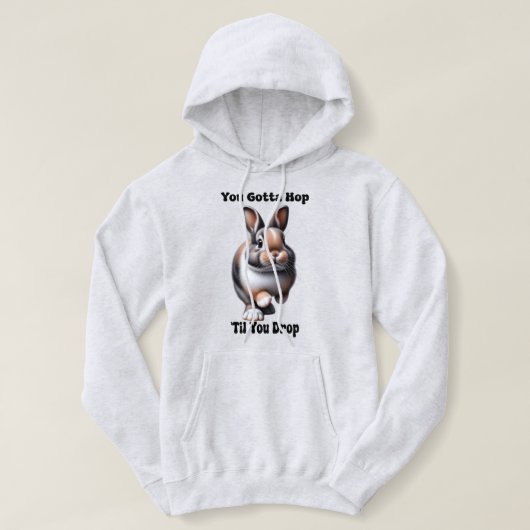 Pull À Capuche Lapin mignon qui sautille (Design devant)