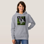 Pull À Capuche Lapin noir et blanc, (Devant entier)