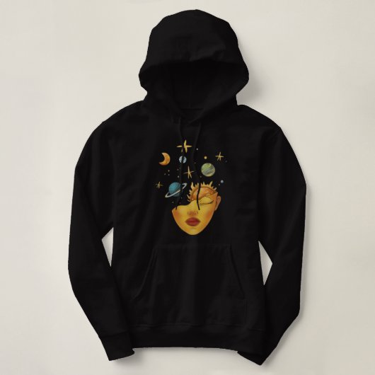 Pull À Capuche Le bord de la Galaxie dans l'univers l Noir (Design devant)