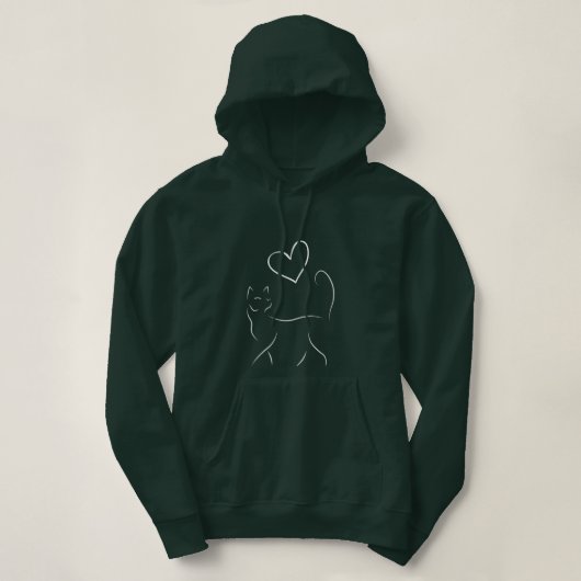 Pull À Capuche Le Chat et le Cœur (Design devant)