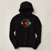 Pull À Capuche Le drapeau des racines de l'Afghanistan, un vérita (Design devant)