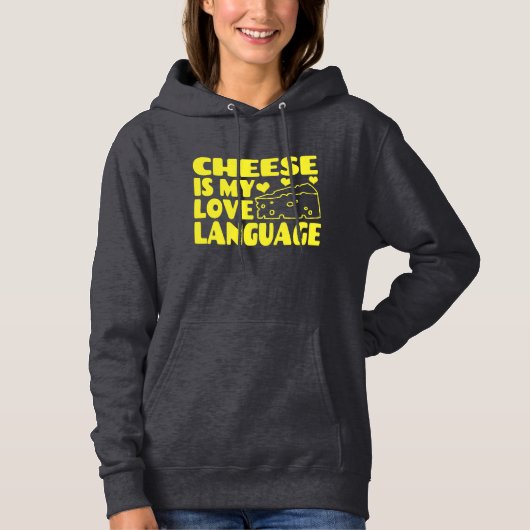 Pull À Capuche Le fromage est ma langue d'amour - Chesse amoureux (Devant)