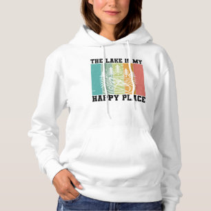 Pull À Capuche Le lac est mon Happy Place Distressed Lac Vintage