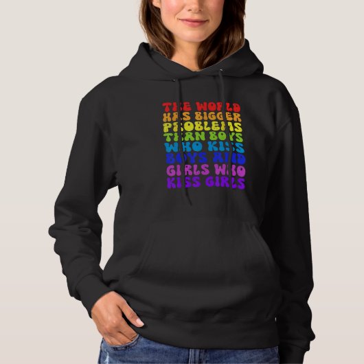 Pull À Capuche Le monde a de plus gros problèmes que les gays les (Devant)