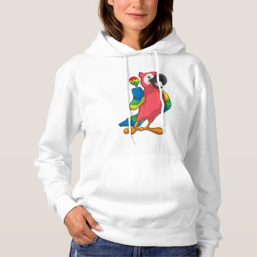 Pull À Capuche Le perroquet à la musique avec Maracas (Devant)
