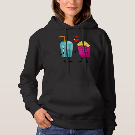 Pull À Capuche Le Popcorn Et Le Soda Tombent Dans L'Amour (Devant)