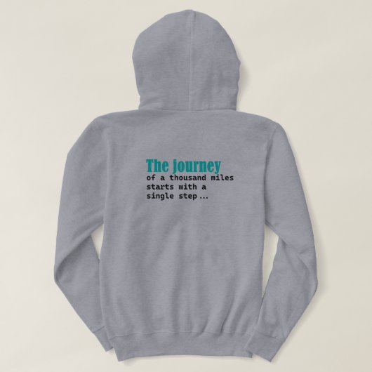 Pull À Capuche Le Voyage D'Un Mille Kilomètres Commence Par Un Pa (Design dos)