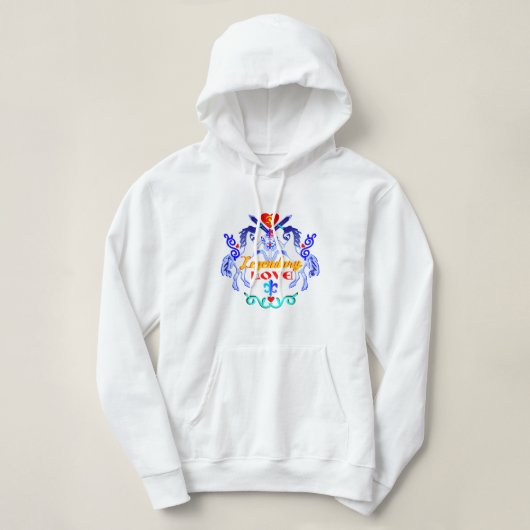 Pull À Capuche ❤️ ✦° ・ 🦄 légendaire Sweatshirt à capuche Love-Un (Design devant)