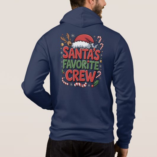Pull À Capuche L'équipe préférée du Père Noël (Dos)