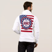 Pull À Capuche Les 250 ans d'Amérique avec le drapeau des États-U (Dos entier)