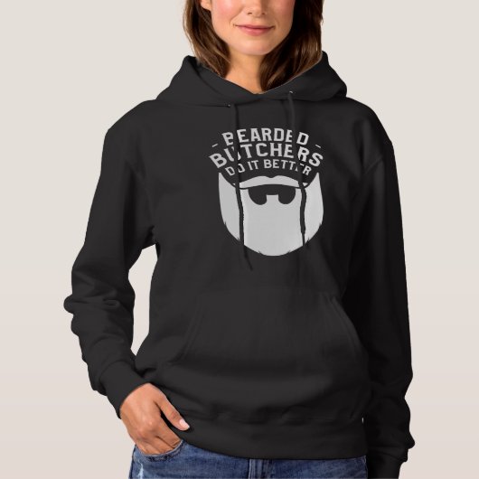 Pull À Capuche Les Barbus Font Mieux Boucherie Meatman Mais (Devant)