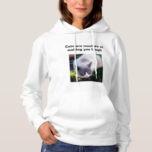 Pull À Capuche Les Chats Sont Maîtres Pour Vous Faire Rire (Devant)