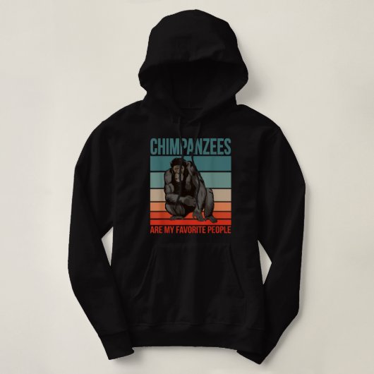 Pull À Capuche Les Chimpanzés Sont Mes Gens Préférés Grand Ape Pr (Design devant)