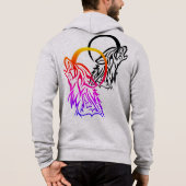 Pull À Capuche Les loups hurleurs au logo créatif (Dos)