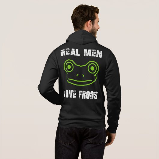 Pull À Capuche Les vrais hommes aiment les grenouilles (Dos entier)
