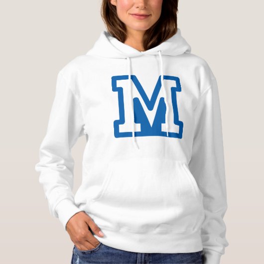 PULL À CAPUCHE LETTRE BLEUE VARIABLE M MONO (Devant)