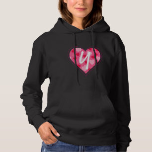 Pull À Capuche LETTRE MOTOGRAPHIQUE INITIALE Y Motif Coeur Pour W