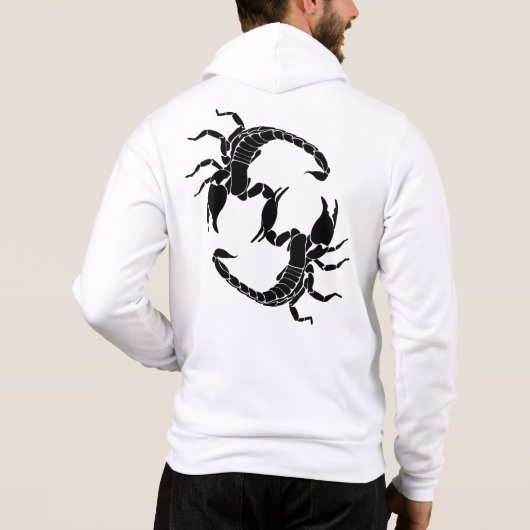 Pull À Capuche Lettre S noir et blanc - Deux scorpions (Dos)