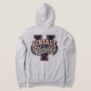 Pull À Capuche Lettre V de style universitaire vintage en bloc en