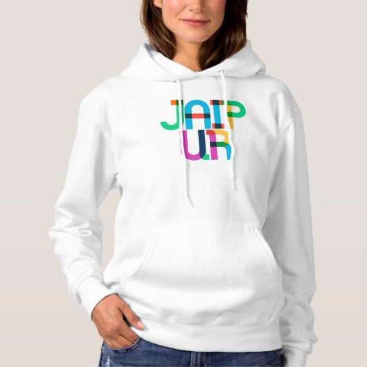 Pull À Capuche Lettres Pop Art Jaipur Inde (Devant)
