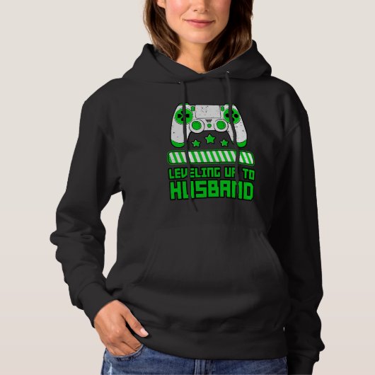 Pull À Capuche Leveling Up To Husband Gamer Boyfriend Game Contro (Devant)