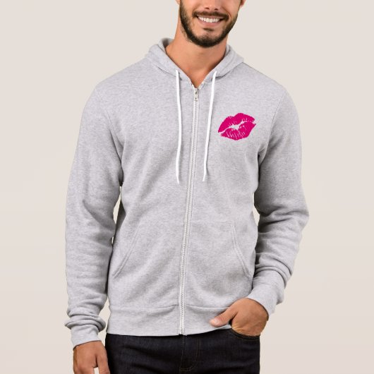Pull À Capuche Lèvres rose Kiss (Devant)