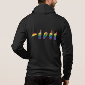 Pull À Capuche LGBT Parties scintillant Rainbow ASL Fière (Dos)