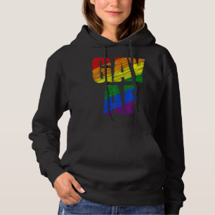Pull À Capuche Lgbtq Gay Af Pride Lgbt Ally Rainbow Flag Retro Vi