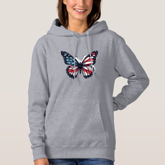 Pull À Capuche Libellule Drapeau Américain Patriotique 4 Juillet (Devant)