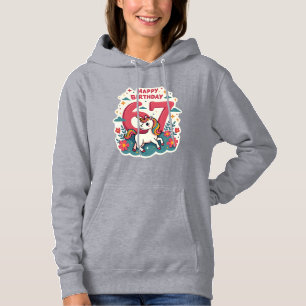 Pull À Capuche Licorne arc-en-ciel de dessin animé mignon d'anniv