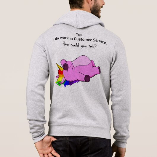Pull À Capuche Licorne du service client (Dos)