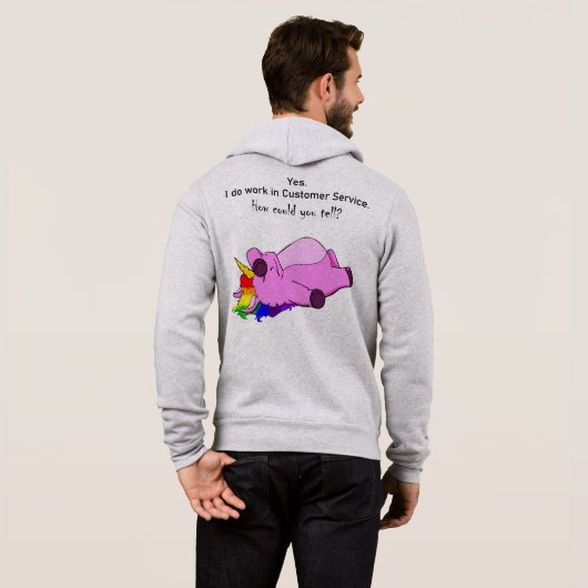 Pull À Capuche Licorne du service client (Dos entier)