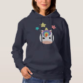 Pull À Capuche Licorne et étoiles (Devant)