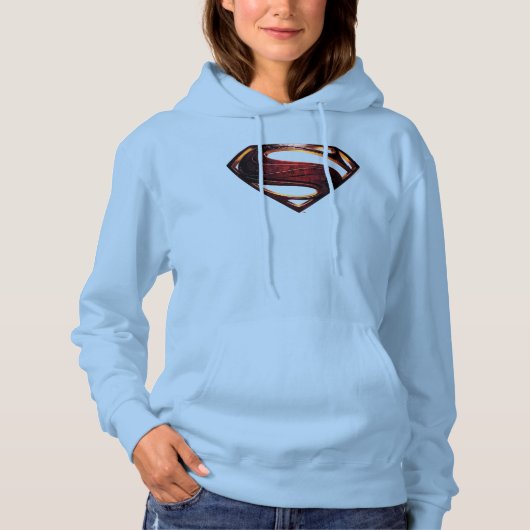 Pull À Capuche Ligue de Justice | Symbole de superman métallique (Devant)