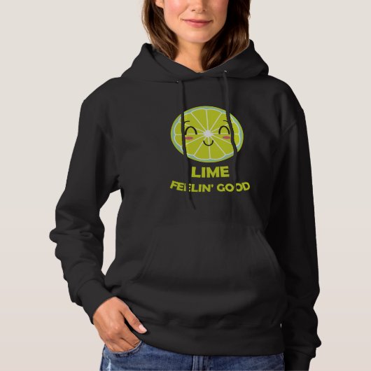 Pull À Capuche Lime Sentent de bonnes limites drôle Mot jeu vert (Devant)