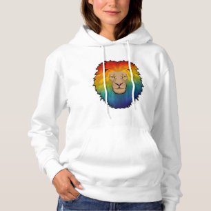 Pull À Capuche Lion aux couleurs arc-en-ciel