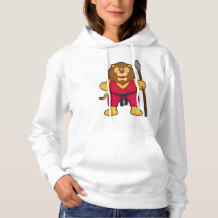 Pull À Capuche Lion comme guerrier avec Spear