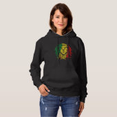 Pull À Capuche lion de style rasta reggae jamaïque amour rastafar (Devant entier)