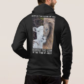 Pull À Capuche Lion et agneau personnalisable noir (Dos)