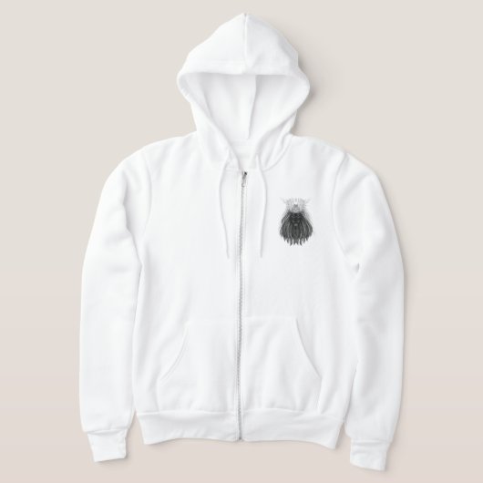Pull À Capuche Lion noir avec couronne Antlers et monogramme (Poser)
