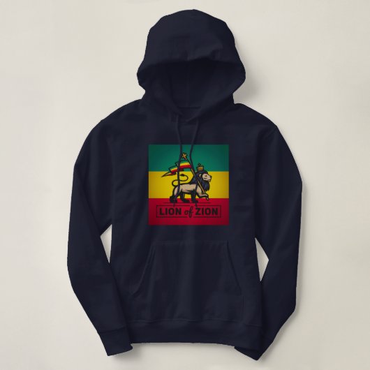 Pull À Capuche Lion of Zion - Haile Selassie - Judah Queen Hoodie (Design devant)