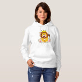 Pull À Capuche Lion roi avec couronne (Devant entier)