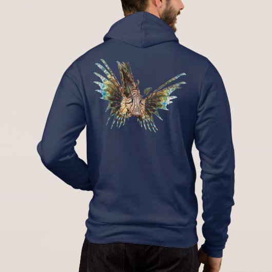 Pull À Capuche Lionfish - Conception Abstraite - Découpé d'une ph (Dos)